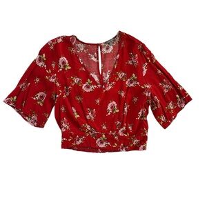 Charlotte Russe Red Floral Blouse